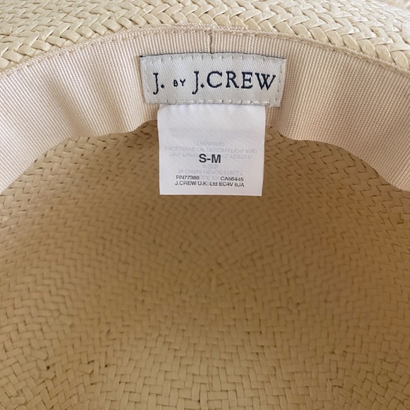 J. by J.Crew Summer Wide Brim Fringe Raw Edge Straw Beach Hat Size S/M - Picture 4 of 9